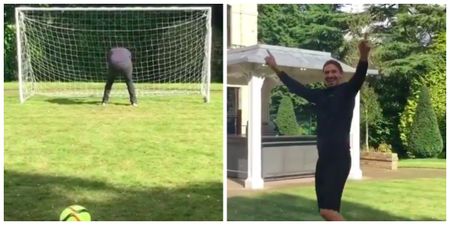 Watch Zlatan Ibrahimović use a friend as target practice in garden kickabout