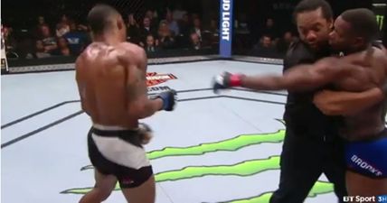 Watch as bad blood boils over when Alex Oliveira taunts a stunned Will Brooks after victory