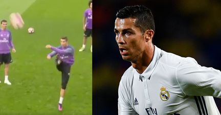 Watch Cristiano Ronaldo react really, really well to being nutmegged