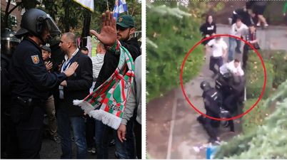 Polish hooligans filmed ‘attacking Spanish police’ before Champions League clash