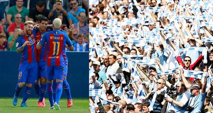 Here’s what a plane full of Barcelona-bound Manchester City fans sound like