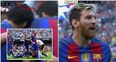 Lionel Messi curses Valencia fans as a bottle thrown from the crowd hits Neymar