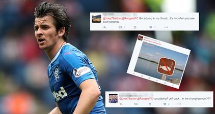 Joey Barton wishes Rangers luck for game against Celtic, gets trolled instantly