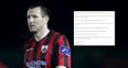 Irish footballer pens possibly the greatest retirement statement of all time