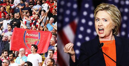 Hillary Clinton turns to Arsenal fans to help her seal victory in the US presidential race