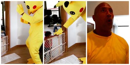 You probably want to see The Rock as a giant, dancing Pikachu