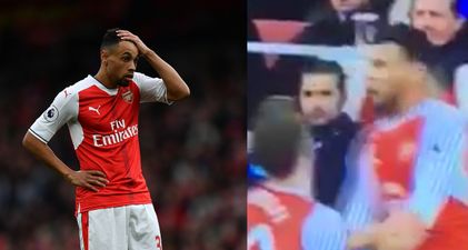 Football fans react as Franics Coquelin’s shoulder leaves its mark on Shkodran Mustafi’s face