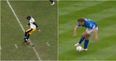 This is why you should never try a rabona in the NFL