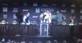 Conor McGregor tries throwing a chair at Eddie Alvarez during heated press conference