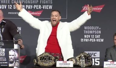 People were taking the piss out of Conor McGregor’s flamboyant fur coat