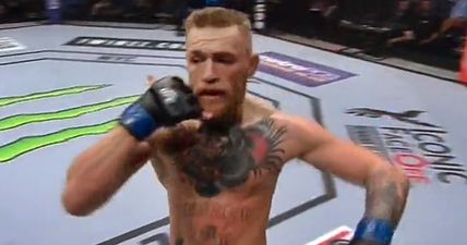 The meaning of Conor McGregor’s phone-call mime after his stunning victory was clear to see