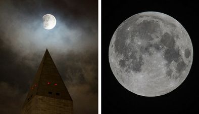 The first glimpse of the stunning supermoon has got everyone very excited