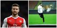 Skhodran Mustafi shows Mesut Özil has taught him well with tidy piece of skill