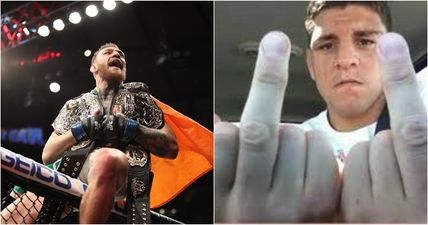 Nick Diaz gatecrashed Conor McGregor’s party and filmed this sweary message during his victory speech