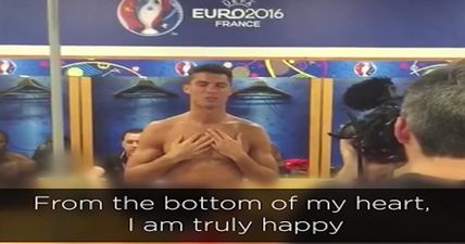 Watch this footage of Cristiano Ronaldo’s amazing dressing room speech after the Euro 2016 final