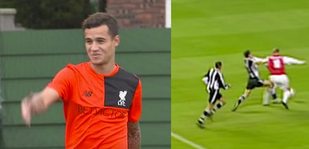 Philippe Coutinho attempts to recreate *that* Dennis Berkamp goal