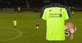 If Liverpool fans ever needed an excuse to get rid of those hideous luminous kits, this is it