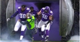 Sound guy gets absolutely clobbered by charging NFL players, takes it like a boss