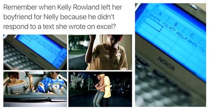 Nelly tries to explain why Kelly Rowland used Excel to message him in their video