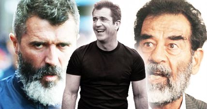 Mel Gibson looks like a cross between Roy Keane and Saddam Hussein at Ireland game