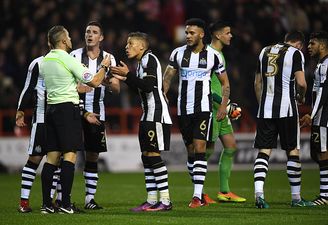 Newcastle fans fuming as ref leaves them down to nine men by half-time