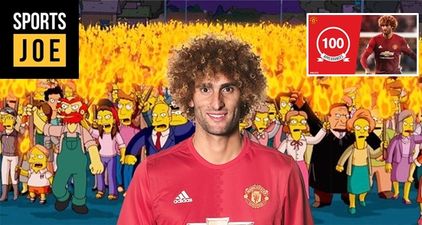 Manchester United picked the worst possible moment to congratulate Marouane Fellaini