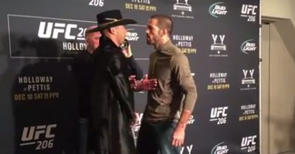 You won’t see a more intense staredown than this Matt Brown glare at Donald Cerrone