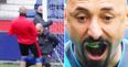 Heurelho Gomes thrusting his groin into Watford trainer’s face is an unnerving sight