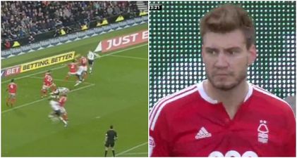 Nicklas Bendtner scored a nice glancing header, too bad it was an own goal