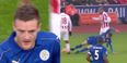 Jamie Vardy sent off against Stoke for this two-footed challenge