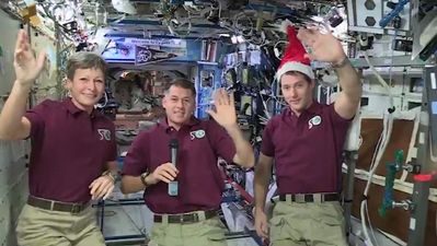 Astronauts on the International Space Station send a Christmas message back home