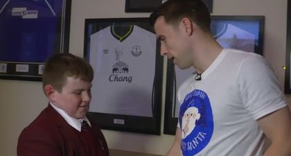 Seamus Coleman pays surprise visit to young Everton fan whose Dad had passed away