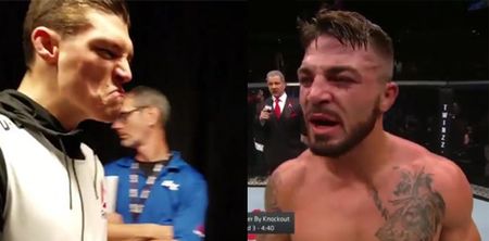 Watch incredibly intense footage of UFC star psyching himself up before making the walk to the Octagon