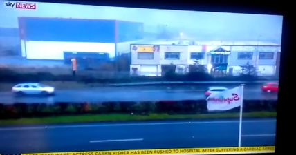 Sky News feature footage from Ireland in report about the bad weather in Scotland