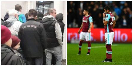 Video claims to show West Ham fans queueing for exits after 50 minutes of cup defeat