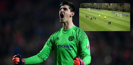 Watch Thibaut Courtois score training ground screamer that not even he could possibly save