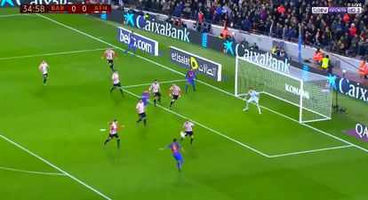 Luis Suárez scored his 100th Barcelona goal in some style