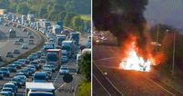 Breaking: Commuters warned of motorway chaos as huge fire closes down M25