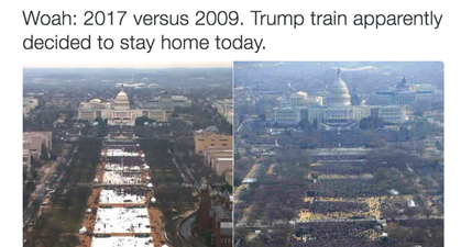 The difference in crowd size between Obama and Trump’s inauguration is staggering