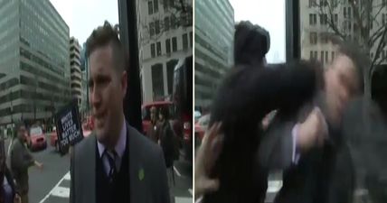 Well-known white nationalist gets punched in the face during live inauguration coverage