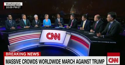 There was a fairly glaring problem with CNN’s panel discussion about women’s marches