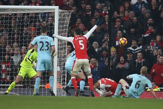 Does this picture prove Arsenal’s dramatic late winner against Burnley should not have stood?