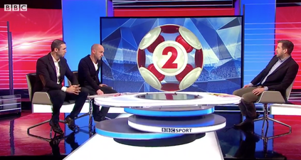 It sounds like Mark Chapman made an embarrassing Freudian slip introducing Arsenal on MOTD2