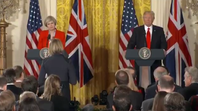 People are praising the BBC’s Laura Kuenssberg for her blunt questions to May and Trump