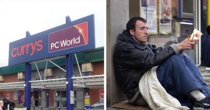 Currys PC World apologise for offensive sign warding off homeless people