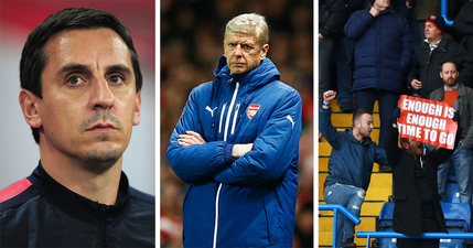 Gary Neville defends Arsene Wenger whilst branding Arsenal fans ’embarrassing’