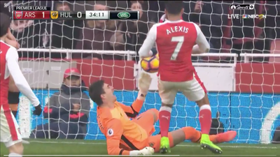 Rival fans rage as Alexis Sanchez handles Arsenal’s opening goal into the net