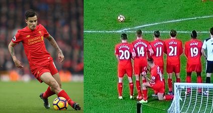 Philippe Coutinho introduces the Premier League to a new way of defending free-kicks