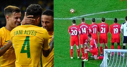 Philippe Coutinho’s unusual method of defending free-kicks was inspired by international teammate