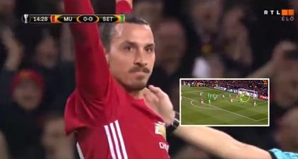 Zlatan Ibrahimovic scores an unintentionally funny goal to give Manchester United the lead